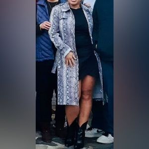 Michael Kors pre-loved animal print coat, lined, side pockets, size small